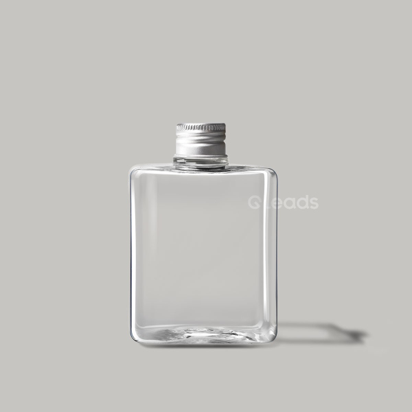 小口250ml透明方形铝盖pet塑料瓶