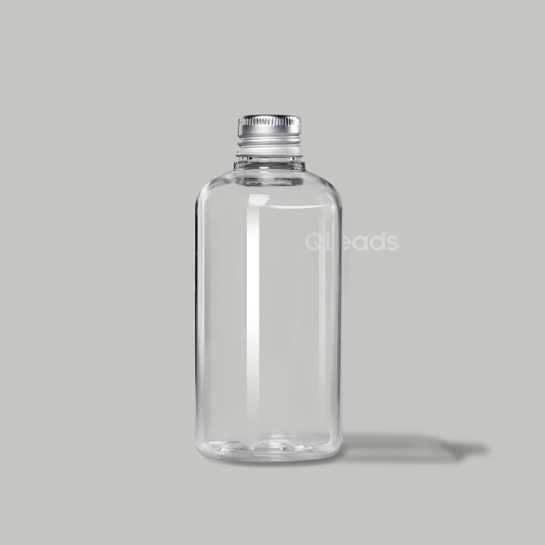 小口250ml透明圆肩圆形铝盖塑料瓶