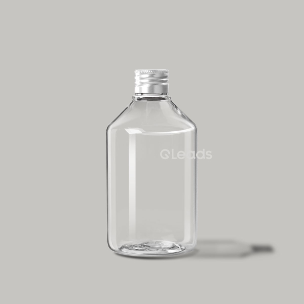 小口300ml透明小斜肩圆形铝盖塑料瓶