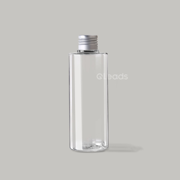小口200ml透明平肩圆形铝盖塑料瓶